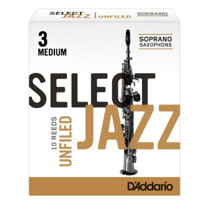 Caja de 10 cañas D'ADDARIO Select Jazz Unfiled para saxo soprano
